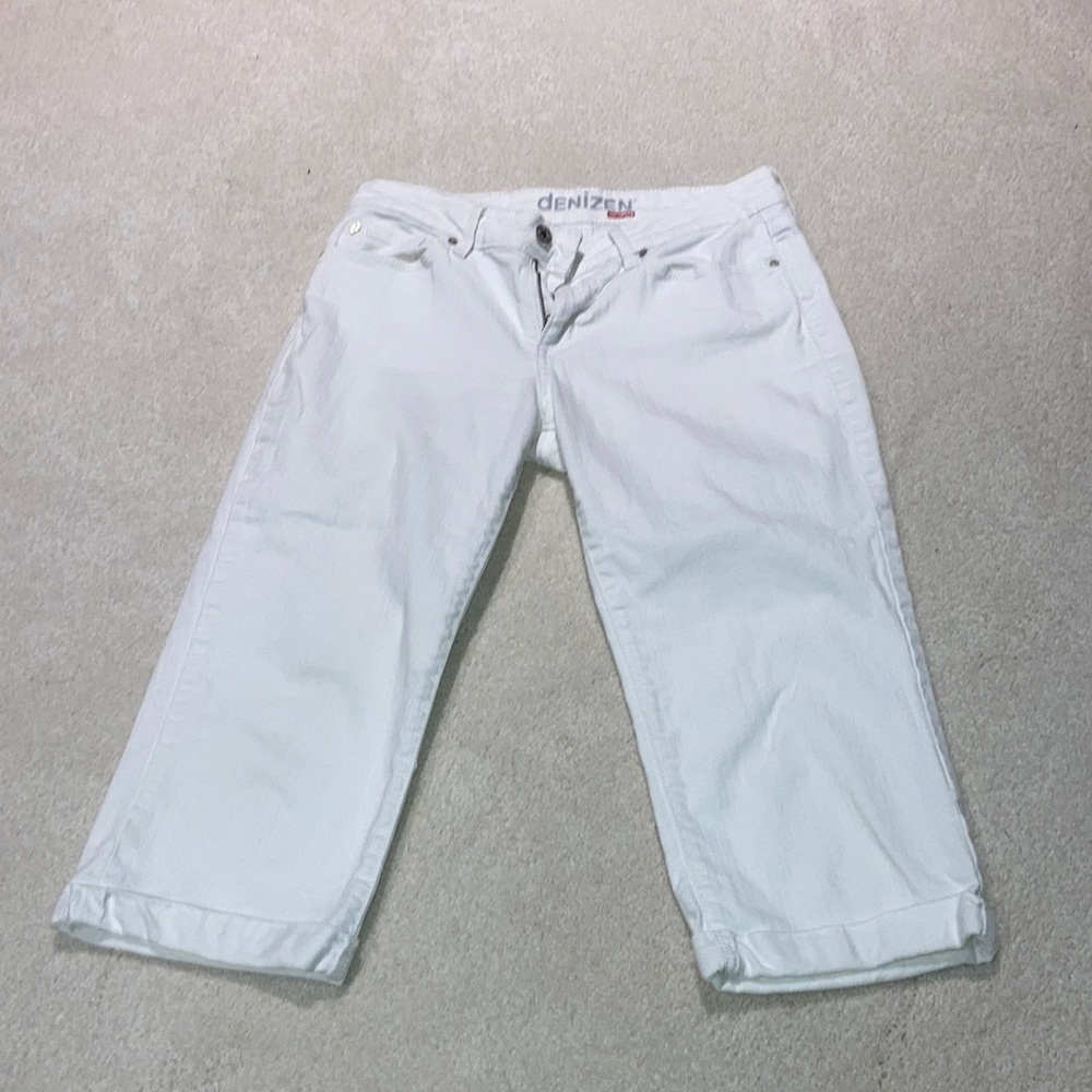 Denizen white cropped jeans